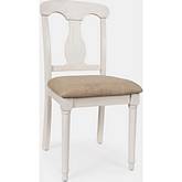 Grafton Farms Desk Chair Brushed White Wood & Cream Fabric